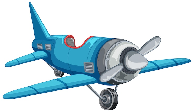 Vettore gratuito cartone animato di un aereo a reazione isolato