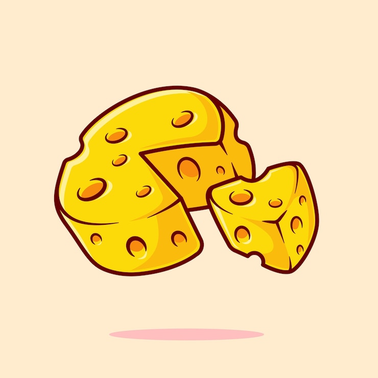 Vettore gratuito cartoon cheese slice icon vector illustrazione iconica di cibo oggetto iconica vettore piatto isolato