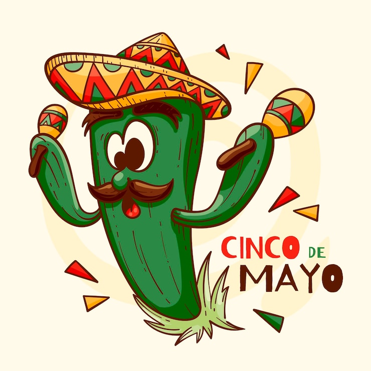 Vettore gratuito cartoon cinco de mayo illustrazione