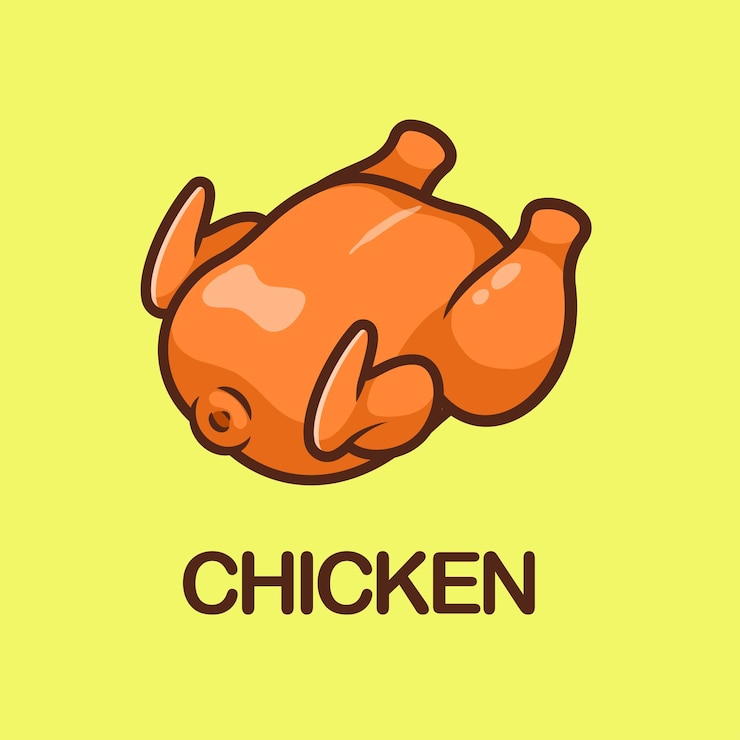 Vettore gratuito cartoon di carne di pollo vettore iconica illustrazione alimentazione oggetto iconica vettore piatto isolato