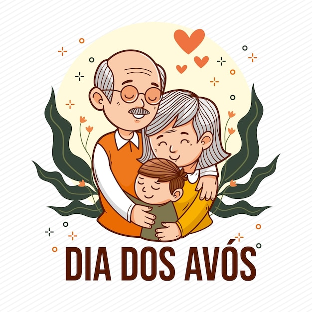 Cartoon dia dos avos illustrazione