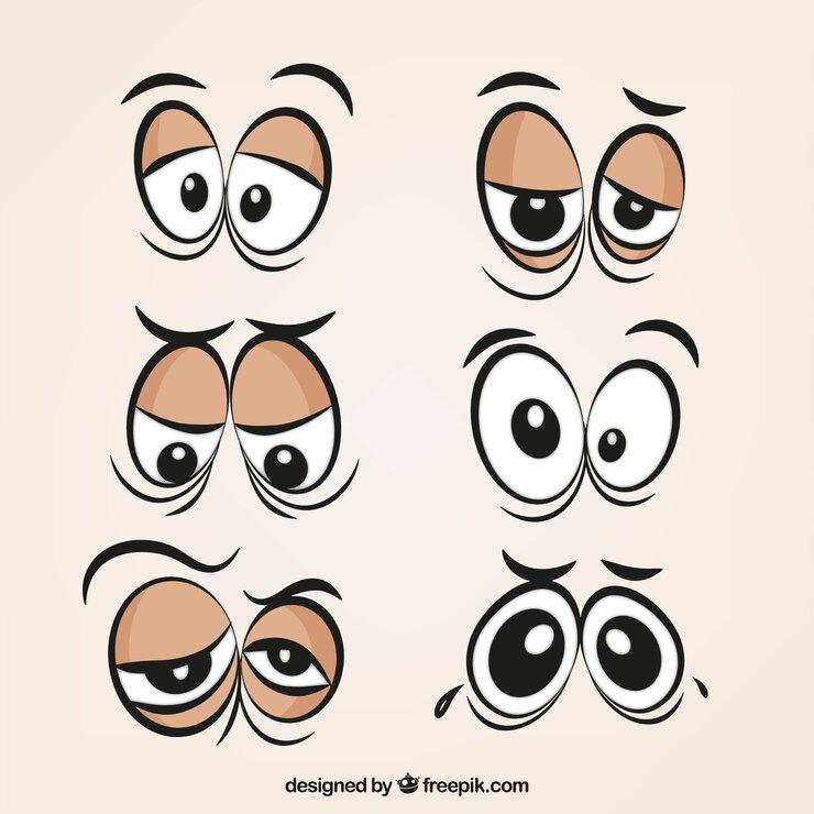 Vettore gratuito cartoon occhi pacco