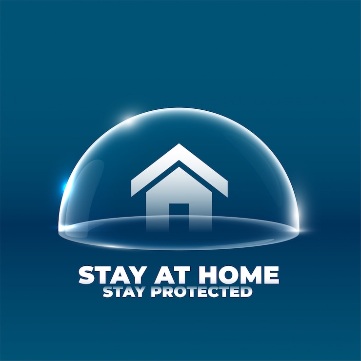 Vettore gratuito casa con scudo protettivo concept design del poster
