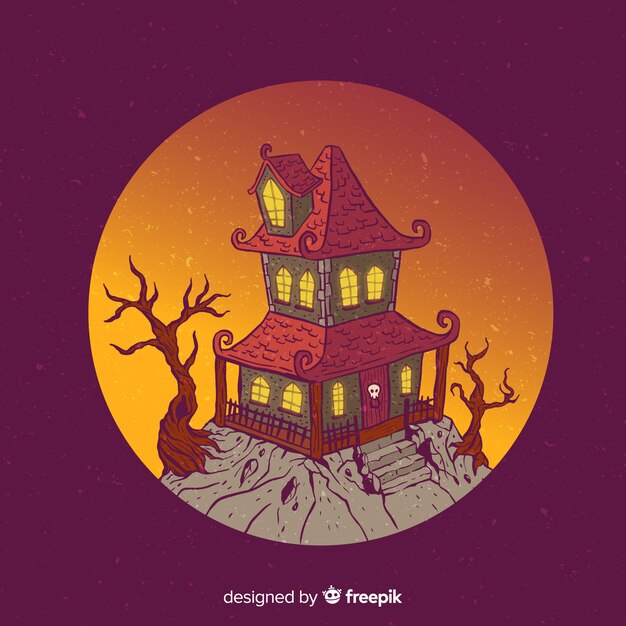 Casa del fumetto di Halloween sulla collina