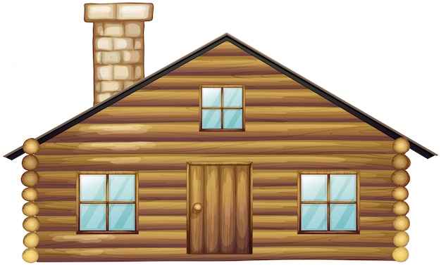 Casa in legno con camino