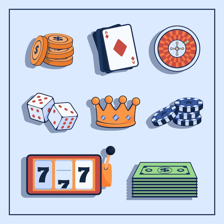 Vettore gratuito casinò e concetto di gioco d'azzardo