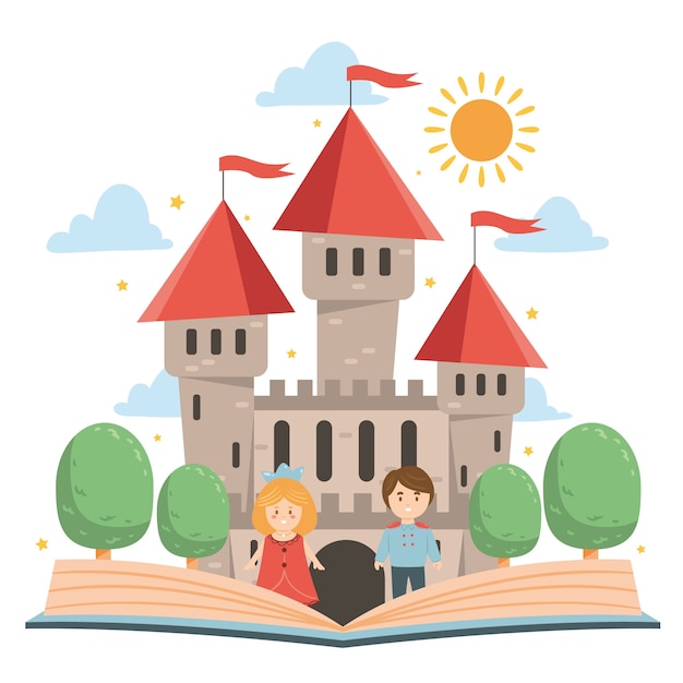 Castello delle fiabe con libro