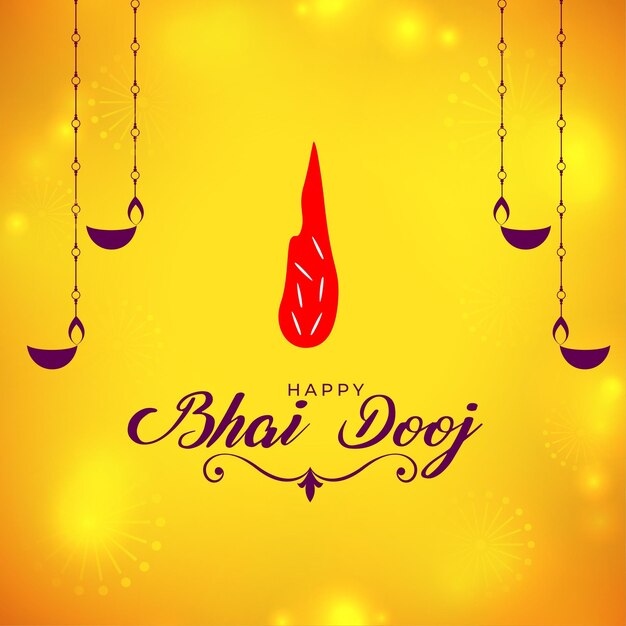 celebrare bhai dooj puja sfondo tradizionale con effetto lucido vettoriale