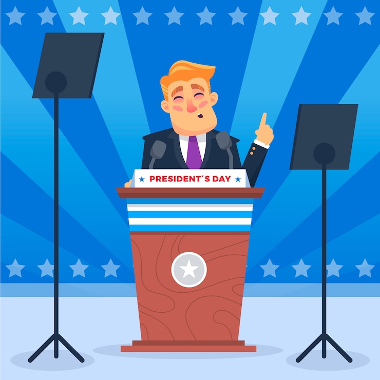 Vettore gratuito celebrazione del giorno del presidente design piatto