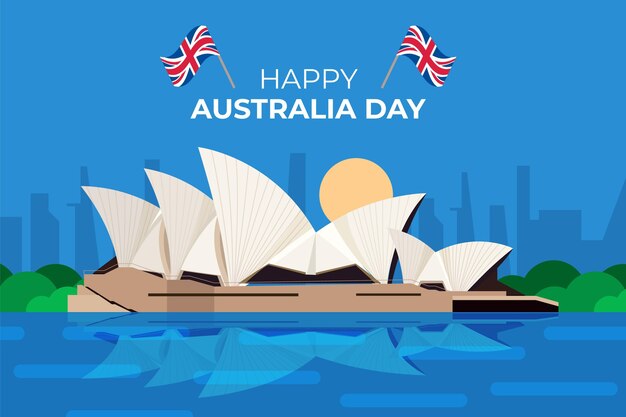 Celebrazione del giorno piatto australia con bandiera