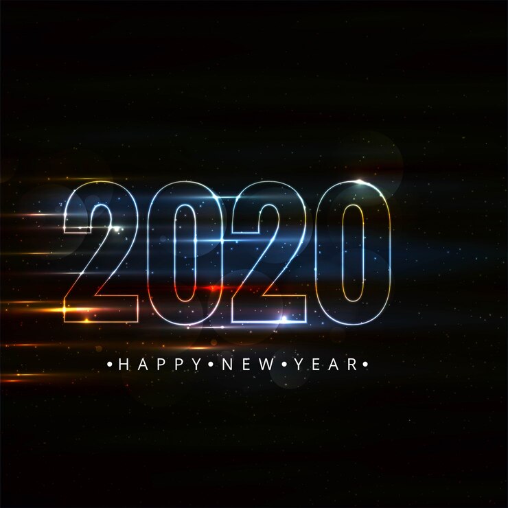 Vettore gratuito celebrazione della carta del buon anno 2020