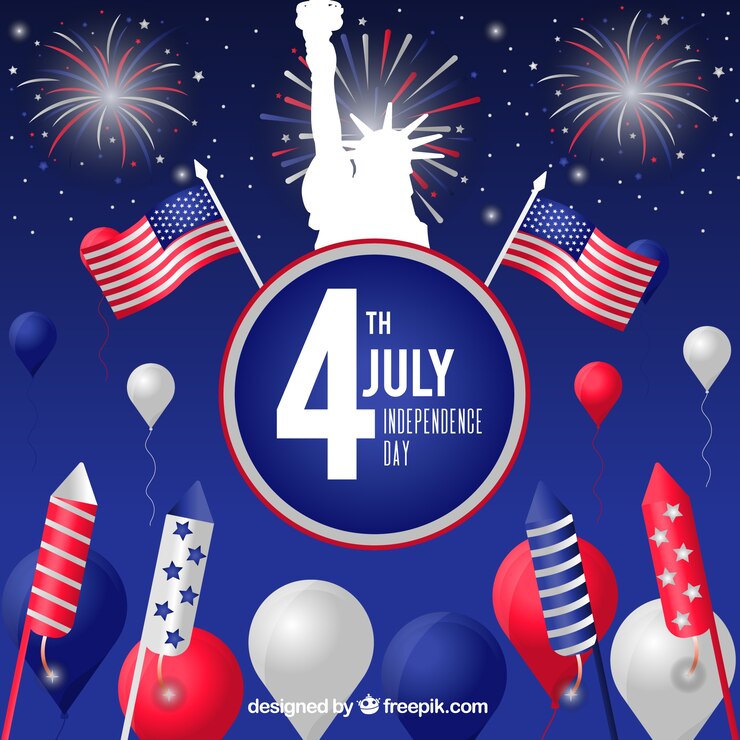 Vettore gratuito celebrazione della festa dell'indipendenza americana