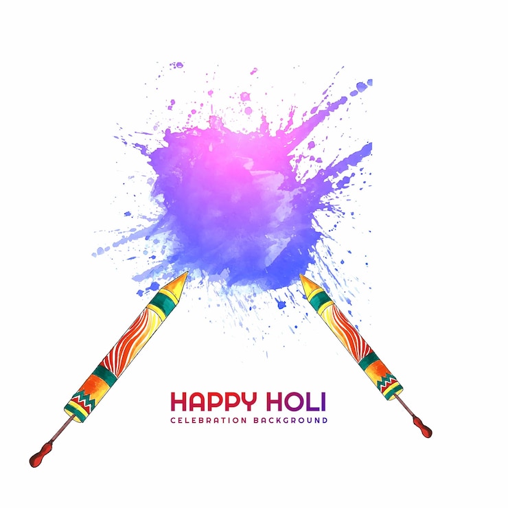 Vettore gratuito celebrazione di holi colorata per lo sfondo del festival indiano