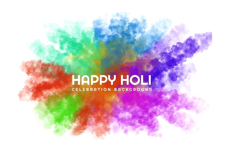 Vettore gratuito celebrazione di holi colorata per lo sfondo del festival indiano