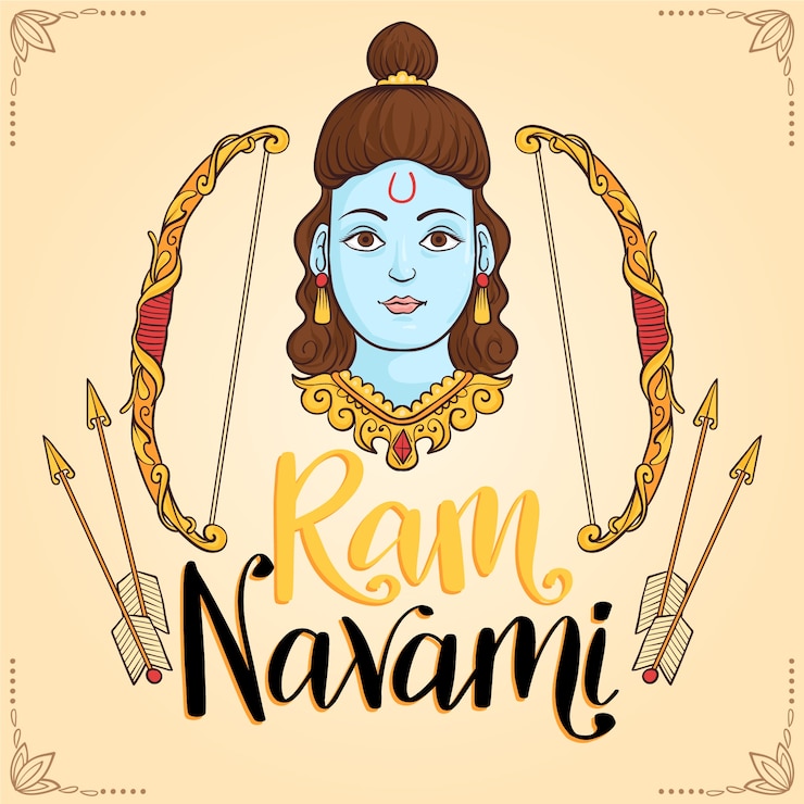 Vettore gratuito celebrazione di ram navami disegnata a mano