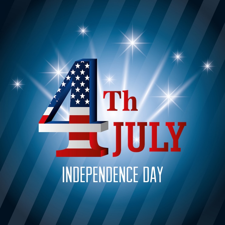 Vettore gratuito celebrazione usa di festa dell'indipendenza del 4 luglio