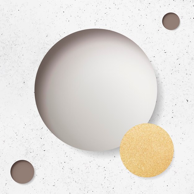 Cerchio beige su sfondo di marmo bianco