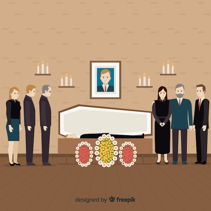 Vettore gratuito cerimonia funebre