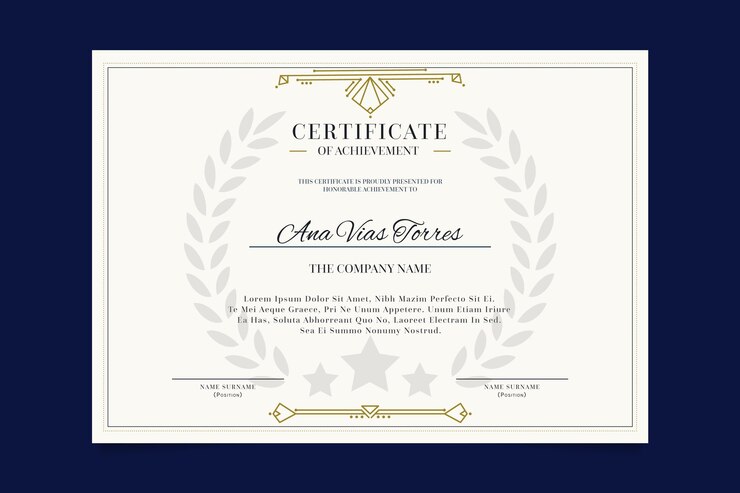 Vettore gratuito certificato professionale modello elegante