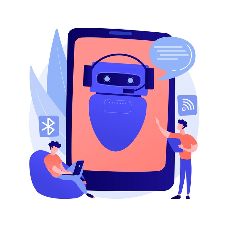 Vettore gratuito chatbot assistente virtuale concetto astratto illustrazione
