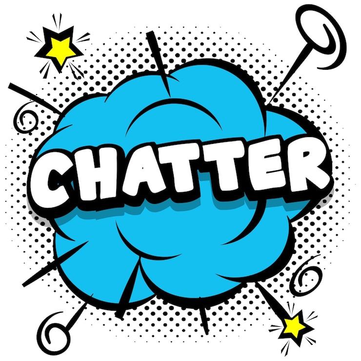 Vettore gratuito chatter comic modello luminoso con fumetti su cornici colorate