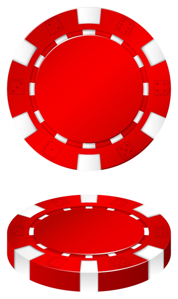 Vettore gratuito chip rosso del casinò su bianco