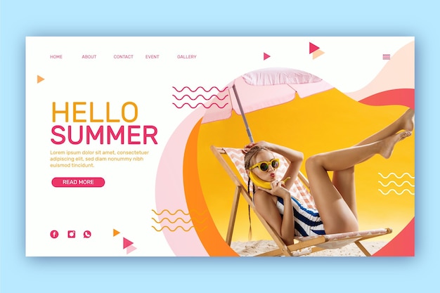 Ciao landing page estiva con foto