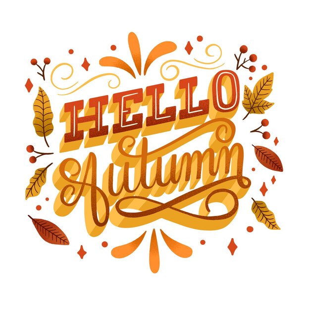 Ciao lettering autunnale