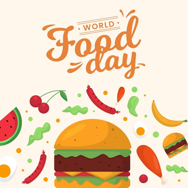 Cibo delizioso per l'evento della giornata mondiale dell'alimentazione