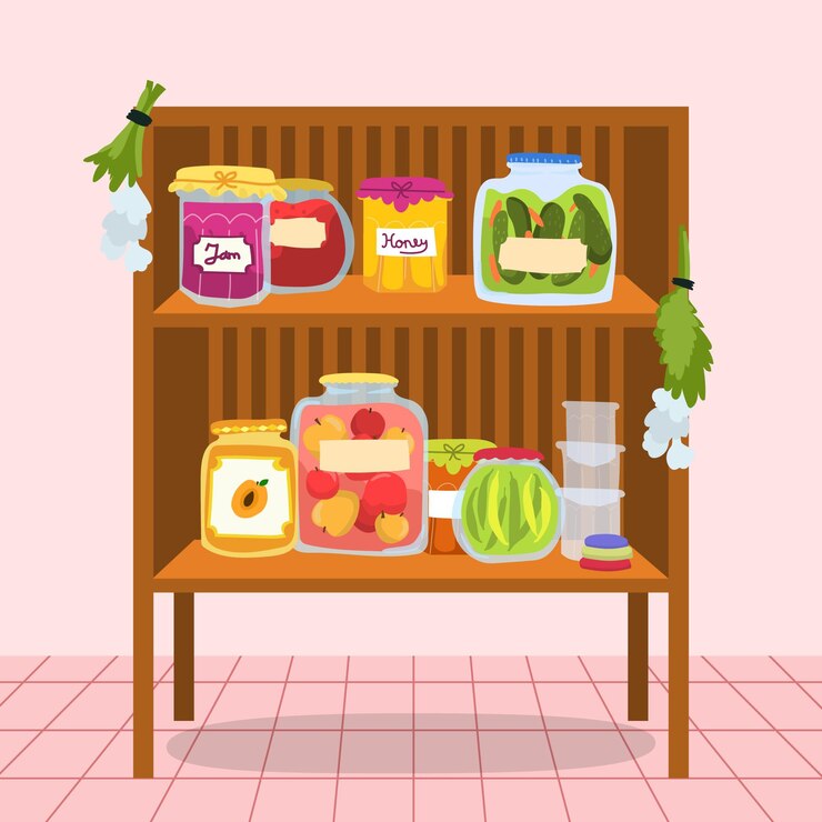 Vettore gratuito cibo dispensa disegnato a mano