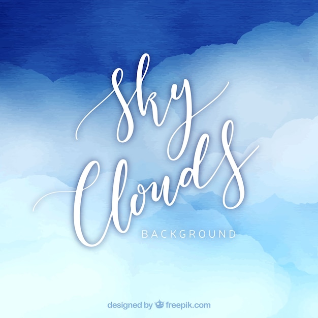Cielo con nuvole sfondo acquerello