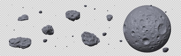 Cintura di asteroidi di pietra Meteora o roccia spaziale volante