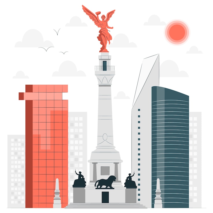 Vettore gratuito ciudad de méxico concetto illustrazione