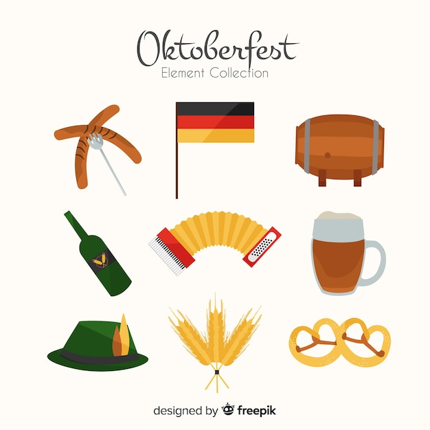 Classico elemento Oktoberfest con design piatto