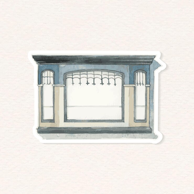 Vettore gratuito clipart dell'acquerello disegnato a mano dell'annata di vettore architettura della finestra europea