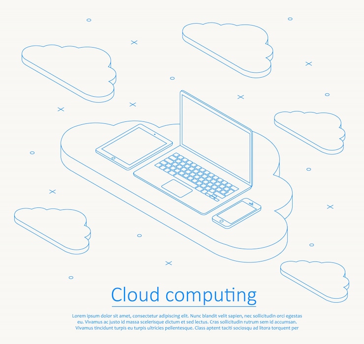 Vettore gratuito cloud computing background