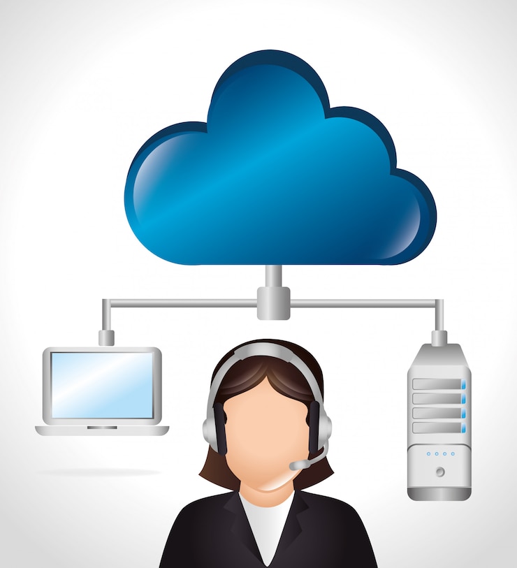 Vettore gratuito cloud computing e hosting