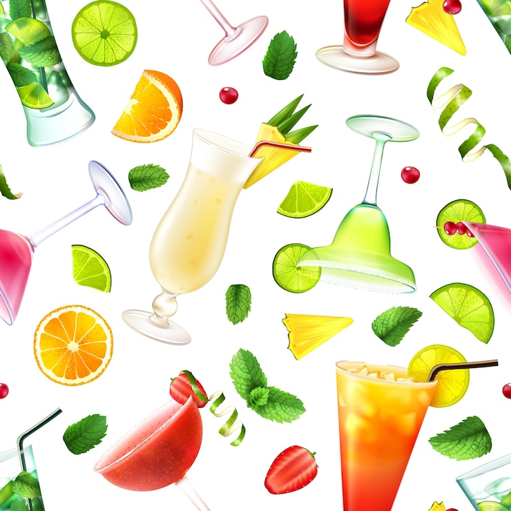 Vettore gratuito cocktail senza cuciture