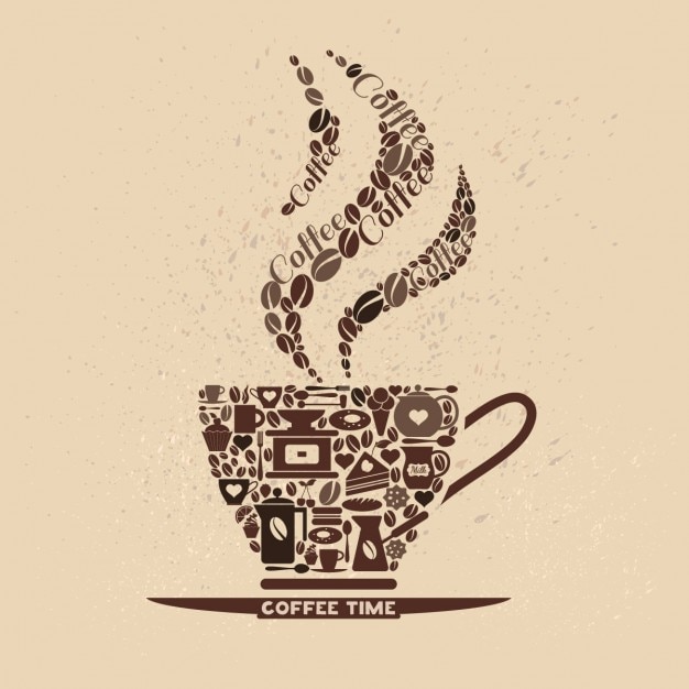 Vettore gratuito cofee icona della tazza set di piccole icone