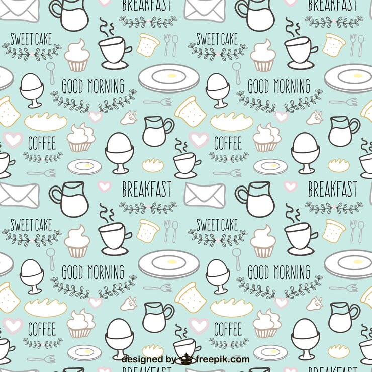 Vettore gratuito colazione di fondo del modello
