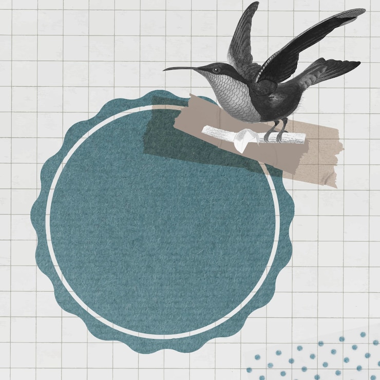 Vettore gratuito colibrì gola granata con vettore distintivo rotondo
