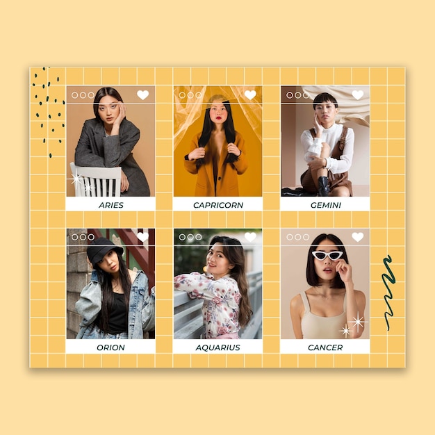 Collage di foto di cartoline fotografiche creative park kpop