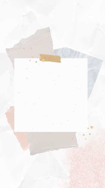 Collage di note di carta vettoriale digitale con carta strappata