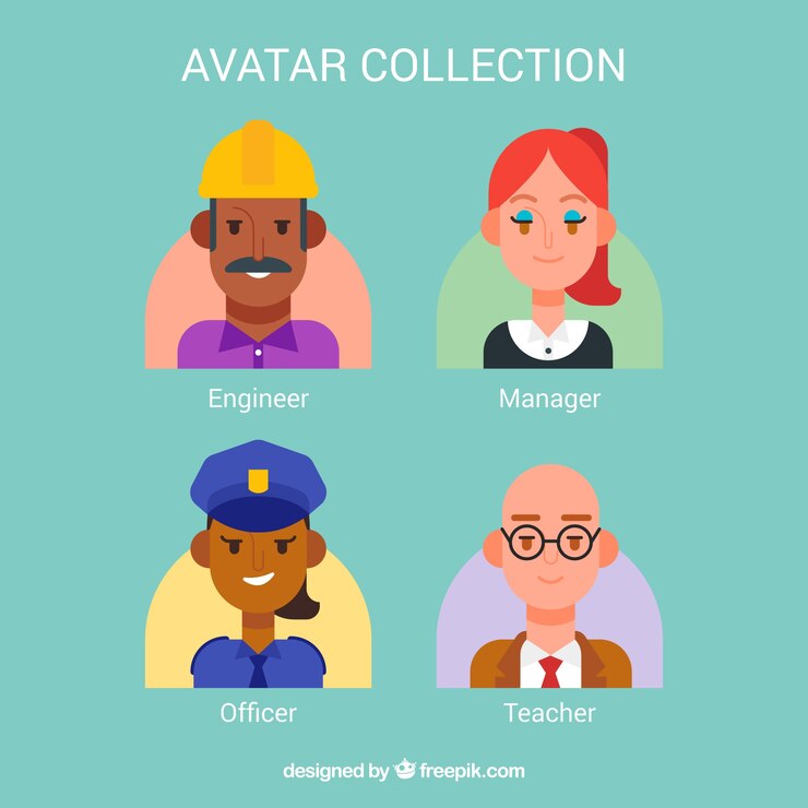 Vettore gratuito collezione avatar con stile bello