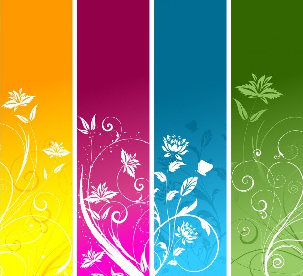 Vettore gratuito collezione banner floreali