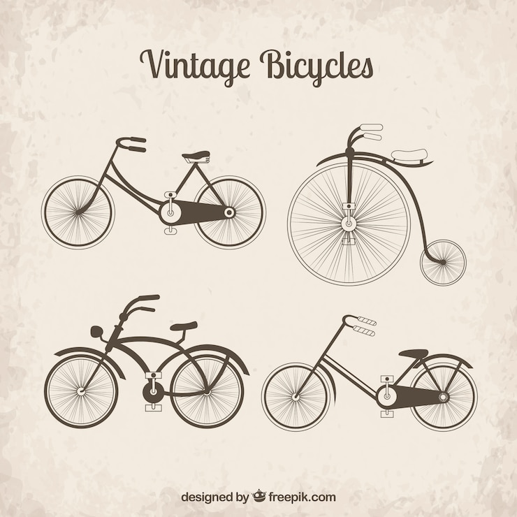 Vettore gratuito collezione biciclette d&#39;epoca