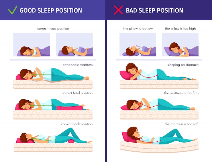 Vettore gratuito collezione cartoon posizioni di sonno