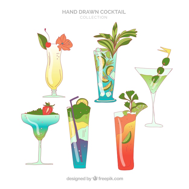 Collezione cocktail disegnata a mano