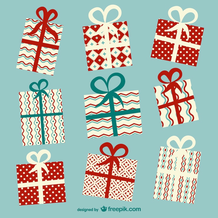 Vettore gratuito collezione confezione regalo