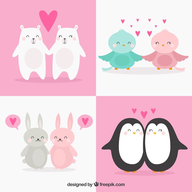 Collezione coppie animali per San Valentino